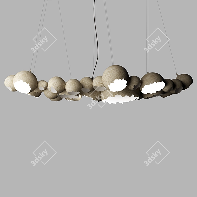 Recycled Paper Pendant Lamp 3D model image 3