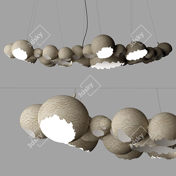 Recycled Paper Pendant Lamp 3D model image 4