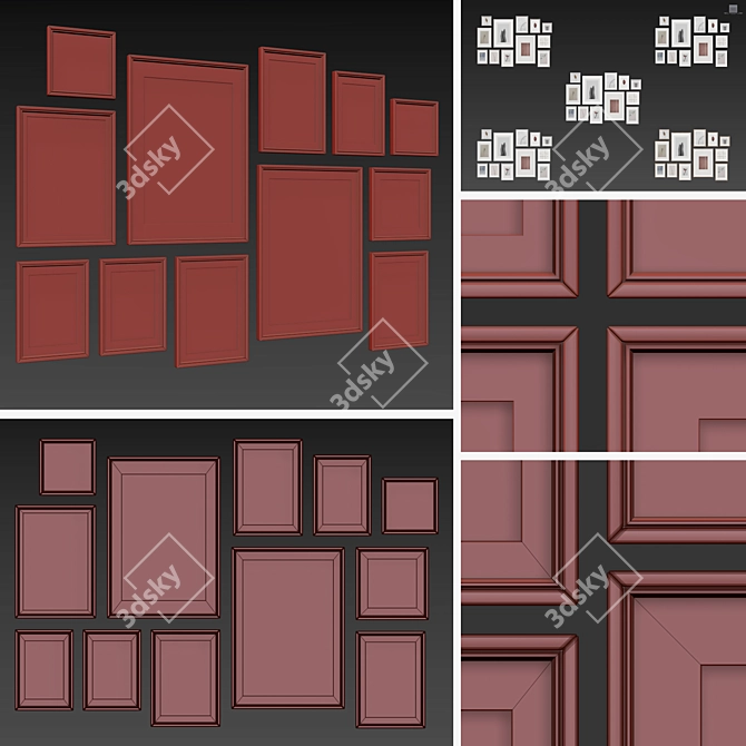 Versatile Picture Frames Set 3D model image 5