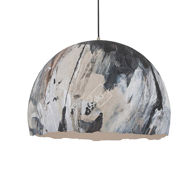 Eco-friendly Graphic Pendant Lamp 3D model image 1