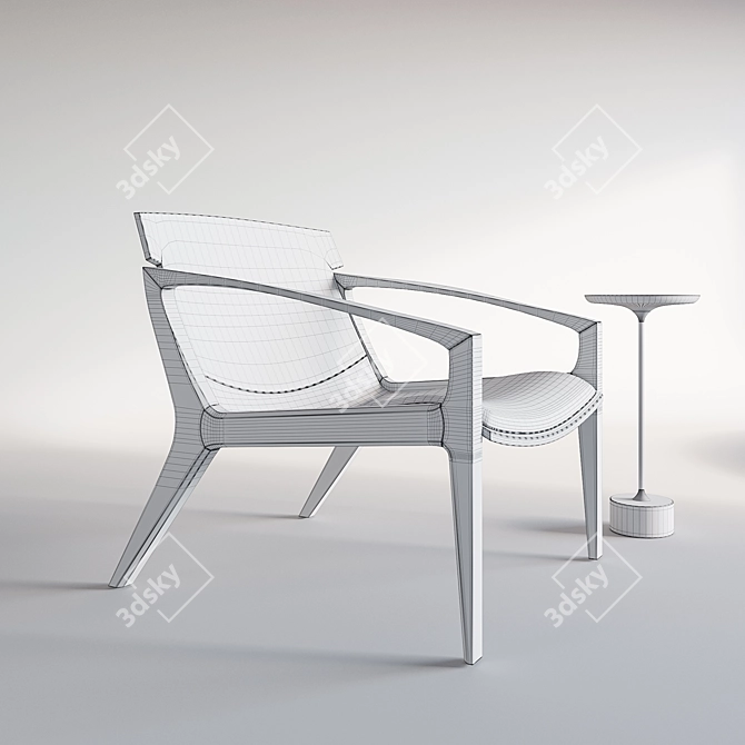 Stunning LINNA Armchair: A Design Masterpiece 3D model image 3