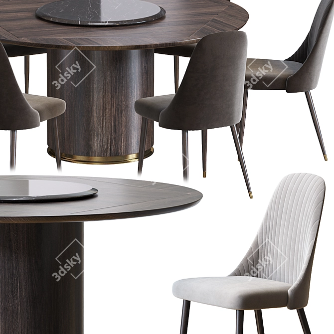 Modern Bary Chair & Otab Table Set 3D model image 4