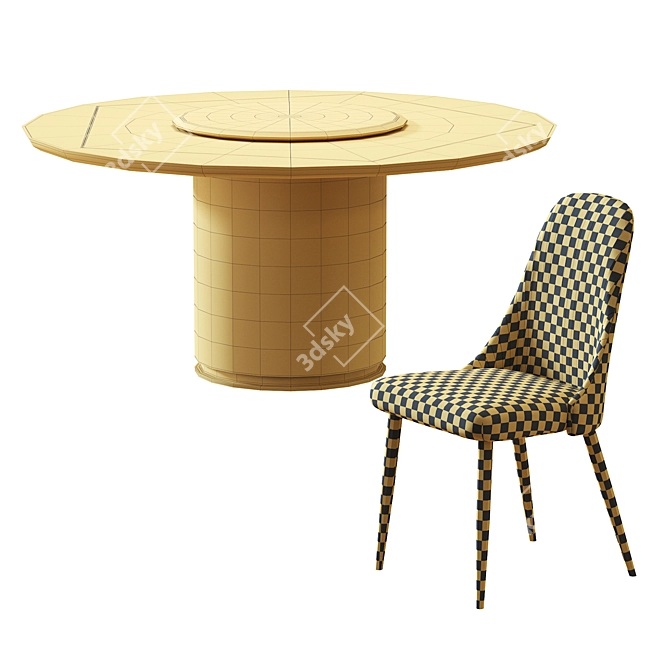 Modern Bary Chair & Otab Table Set 3D model image 5