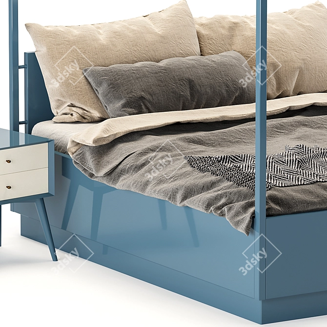 Luxury Zanotta Fabric Bed 3D model image 3