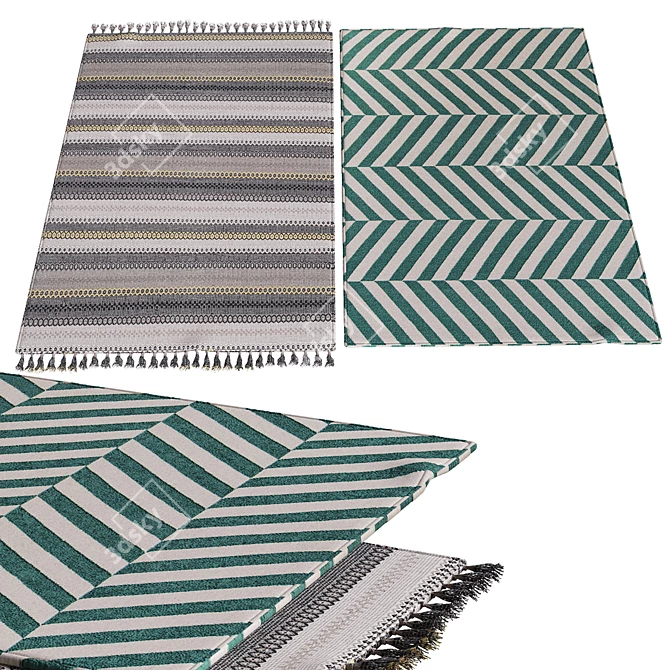Luxury Shaggy Carpets: Soft & Stylish 3D model image 1