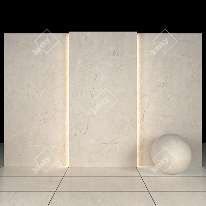 Aria Beige Marble: Luxury Texture Set 3D model image 1