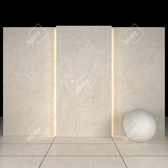 Aria Beige Marble: Luxury Texture Set 3D model image 2