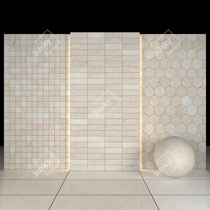 Aria Beige Marble: Luxury Texture Set 3D model image 3