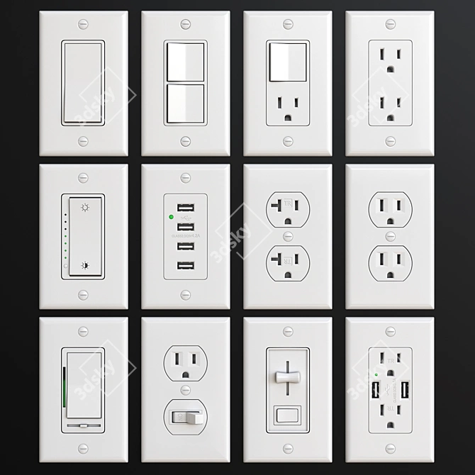 BESTTEN US Wall Switch Plates 3D model image 4