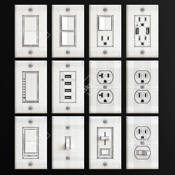 BESTTEN US Wall Switch Plates 3D model image 5