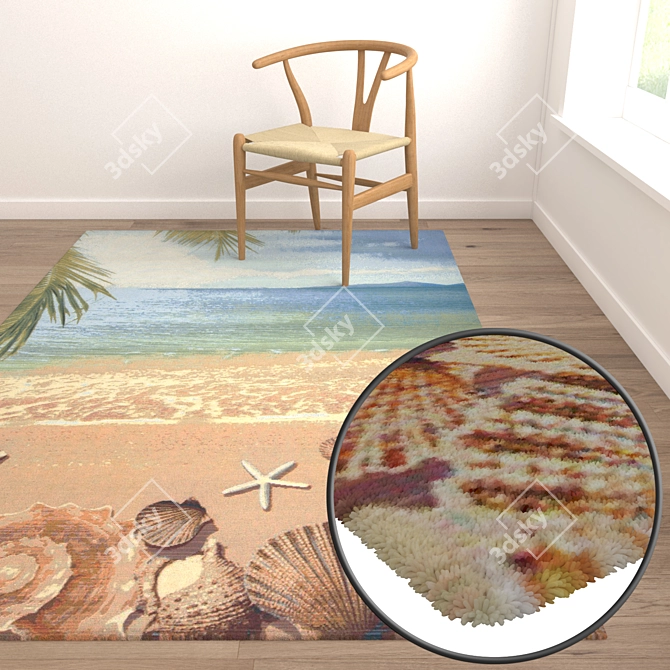 Luxurious Carpet Set: High-Quality Textures & Multiple Variants 3D model image 5