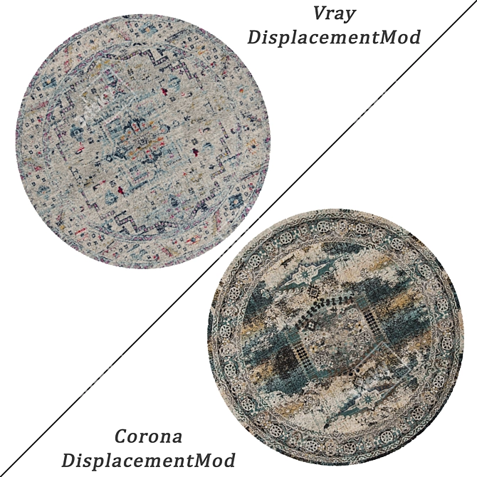 Round Carpets Set for Versatile Perspectives 3D model image 2