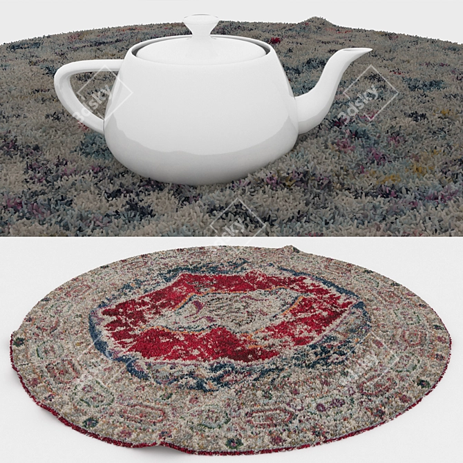 Round Carpets Set for Versatile Perspectives 3D model image 3