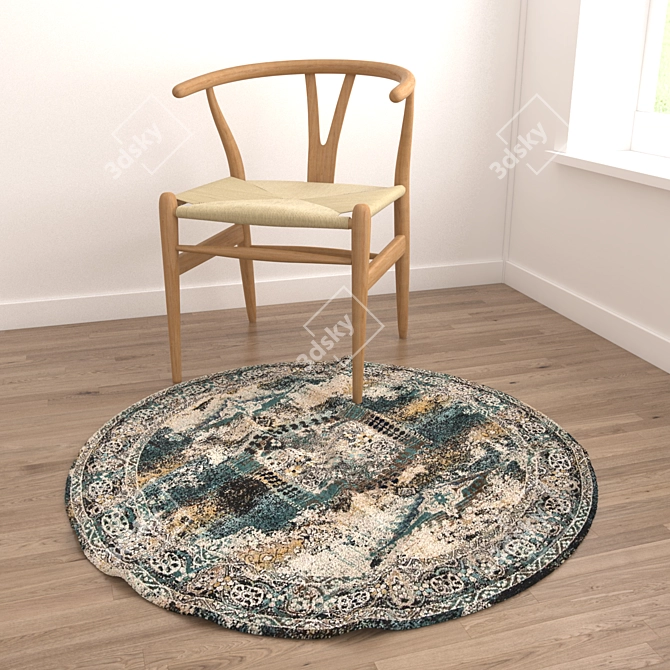 Round Carpets Set for Versatile Perspectives 3D model image 4