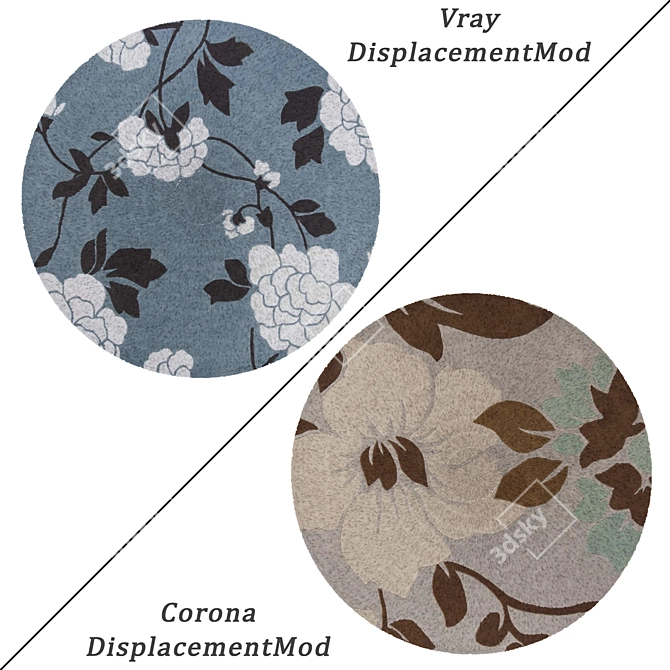 Round Carpets Set 203 - Versatile Rug Collection for Stunning Renders 3D model image 2