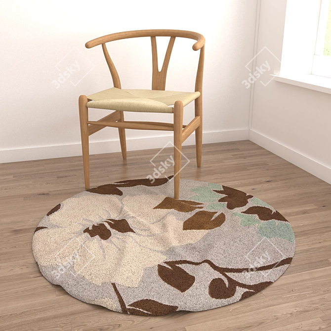 Round Carpets Set 203 - Versatile Rug Collection for Stunning Renders 3D model image 4