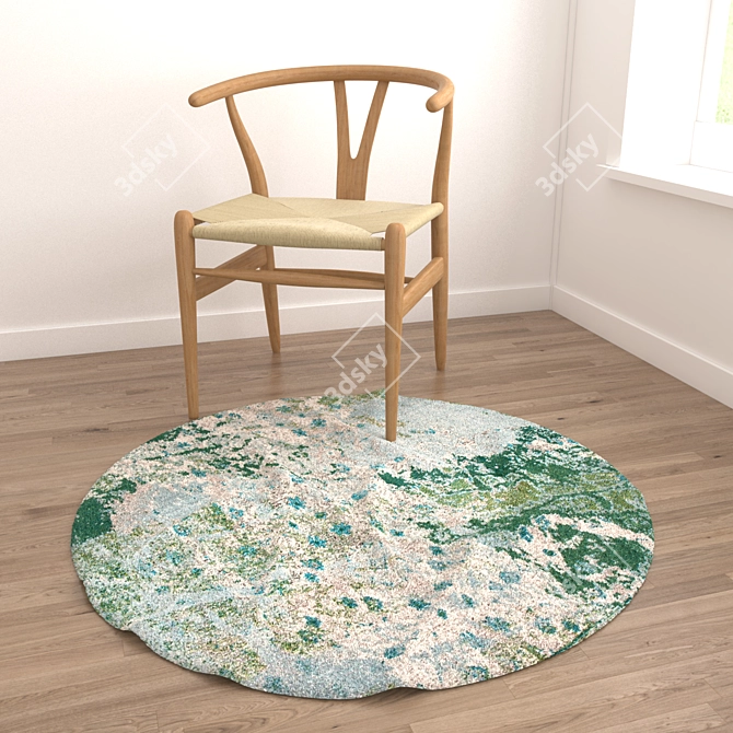 Round Carpets Set 205 - Stylish & Versatile 3D model image 4