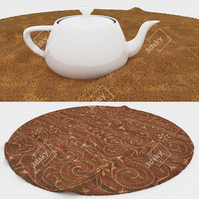 Round Carpets Set 206: Versatile 6-Piece Rug Collection 3D model image 3