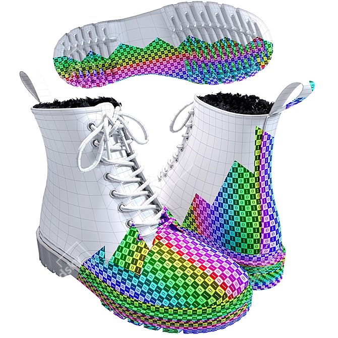 Tattooed Winter: Dr. Martens Boots 3D model image 11