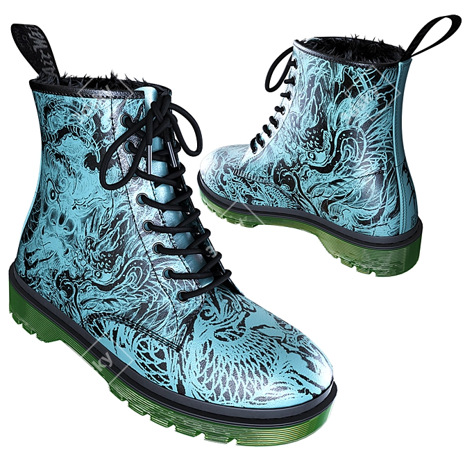 Tattooed Winter: Dr. Martens Boots 3D model image 13