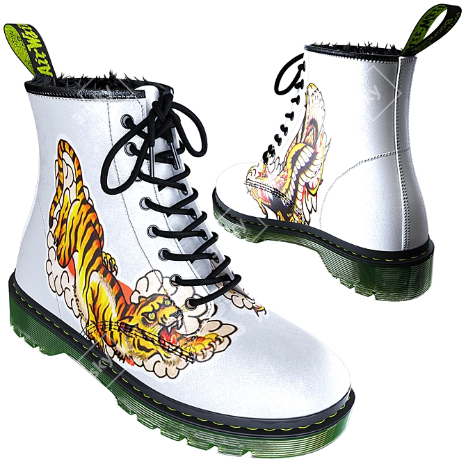 Tattooed Winter: Dr. Martens Boots 3D model image 15