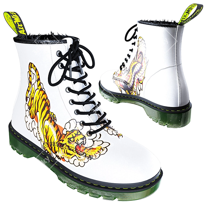 Tattooed Winter: Dr. Martens Boots 3D model image 4