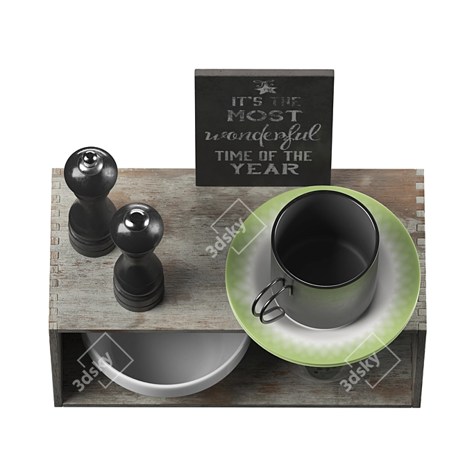 Sleek Kitchen Accessories Set 3D model image 4