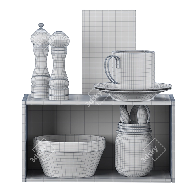 Sleek Kitchen Accessories Set 3D model image 5