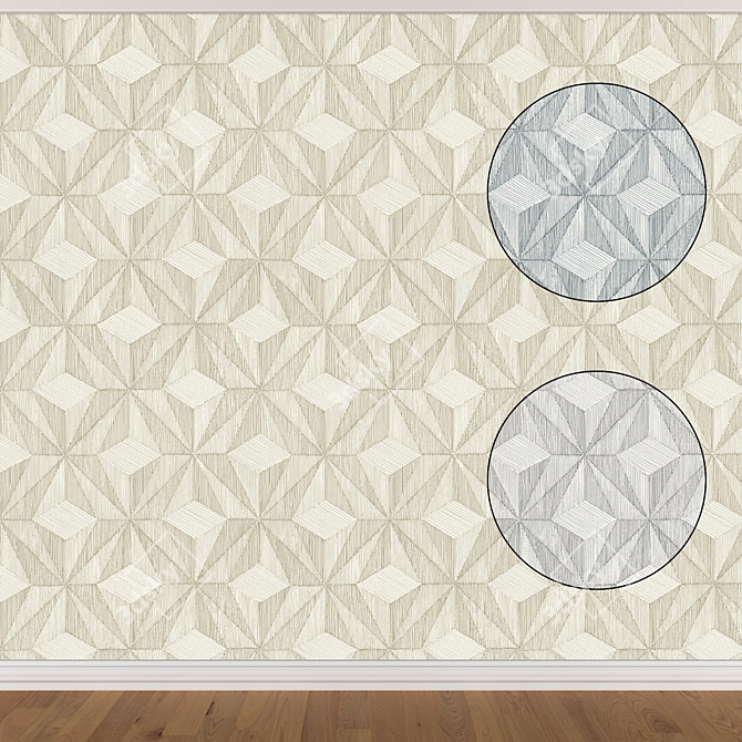 Seamless Wallpaper Set | 3 Designs 3D model image 1