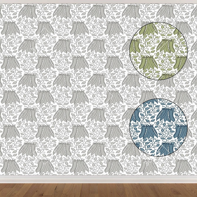 Versatile Wallpaper Set (3 Colors) 3D model image 1