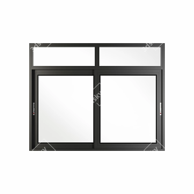 Modern Aluminum Sliding Doors & Windows 3D model image 2