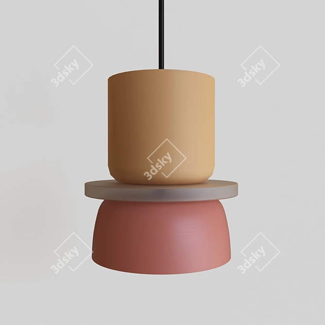 Modern Metal Pendant Light | Ilo 44.1824-44.1825 3D model image 1