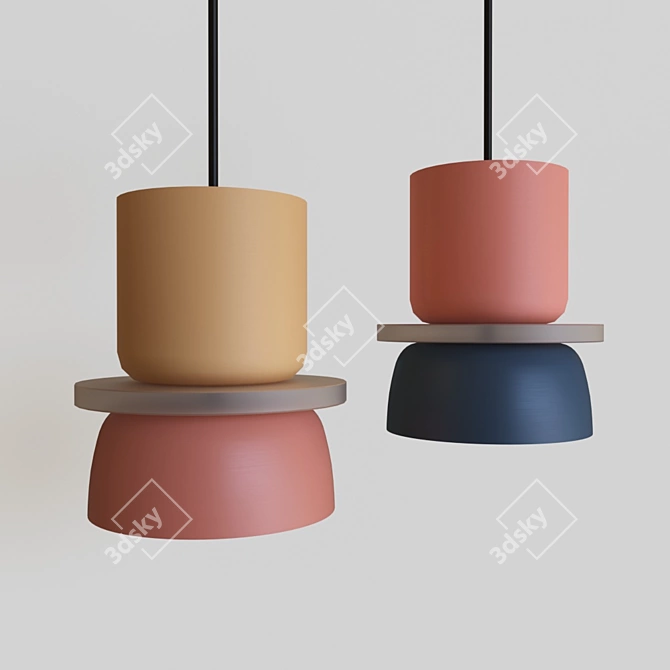 Modern Metal Pendant Light | Ilo 44.1824-44.1825 3D model image 3