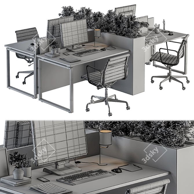 SleekWork Office Set 20 - Modernize Your Workplace 3D model image 4