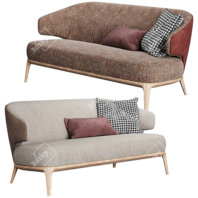 Plush Comfort Furman Sofa 3D model image 1
