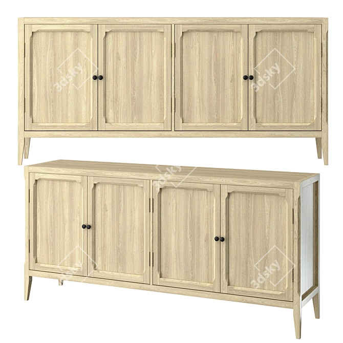 Eugenie Four-Door Sideboard: Elegant Storage Solution 3D model image 1