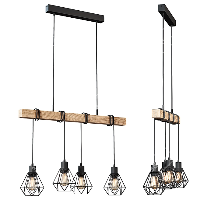 Elegant Townshend Pendant Light 3D model image 1