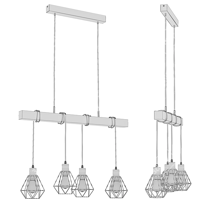 Elegant Townshend Pendant Light 3D model image 3