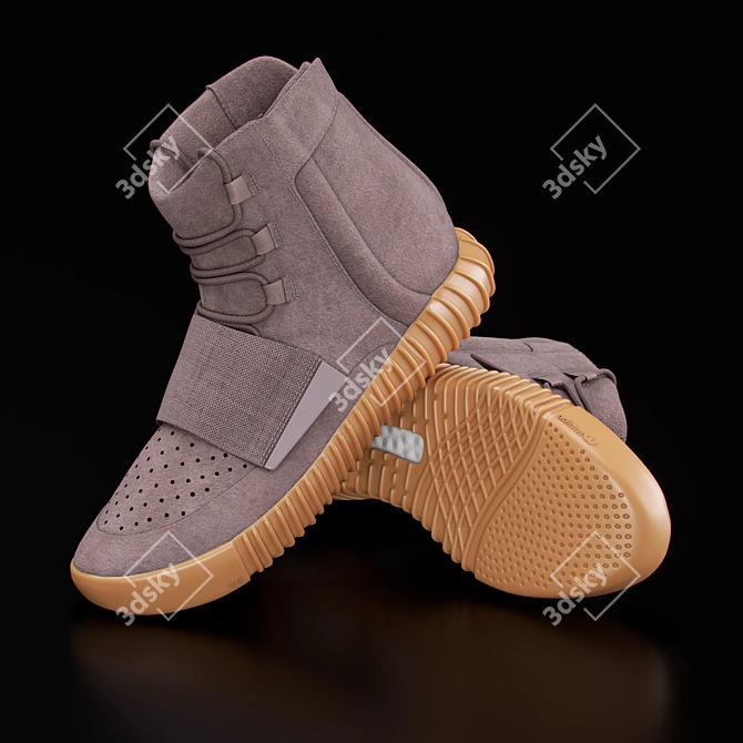 Designer Suede Comfort: YEEZY BOOST 750 3D model image 1