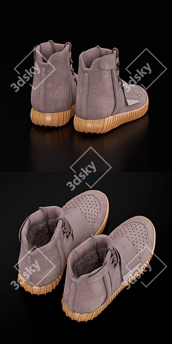 Designer Suede Comfort: YEEZY BOOST 750 3D model image 3