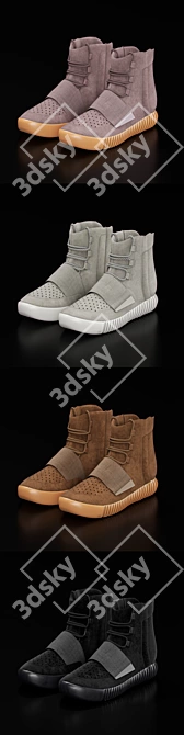 Designer Suede Comfort: YEEZY BOOST 750 3D model image 4