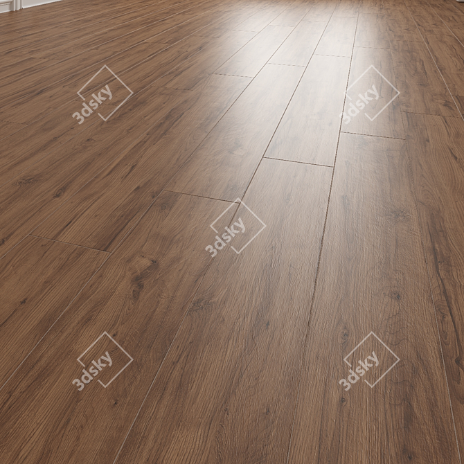 Aurora Brown Wood Textured Floor Tile 3D model image 1