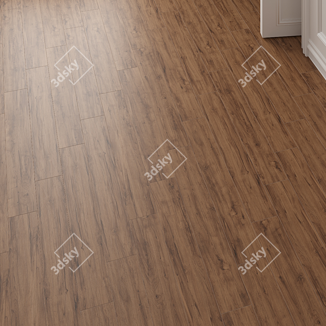 Aurora Brown Wood Textured Floor Tile 3D model image 2