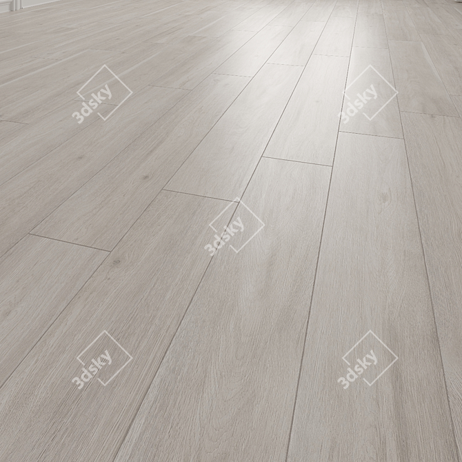 Madrid White Wood Texture Floor Tile 3D model image 1