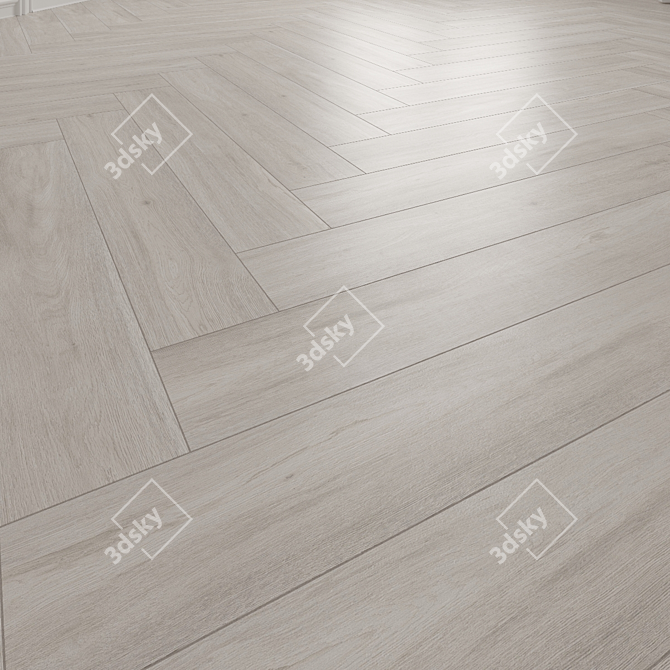 Madrid White Wood Texture Floor Tile 3D model image 3