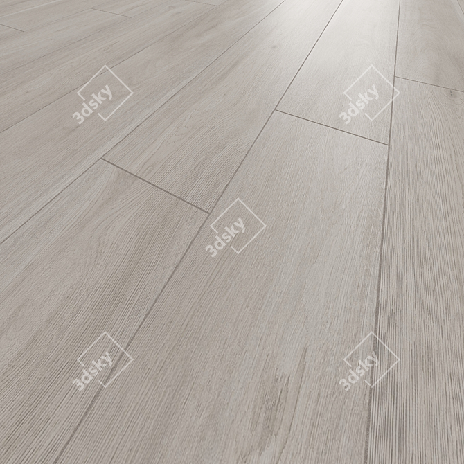 Madrid White Wood Texture Floor Tile 3D model image 4