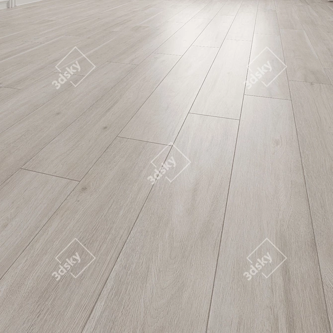 Madrid White Wood Texture Floor Tile 3D model image 5