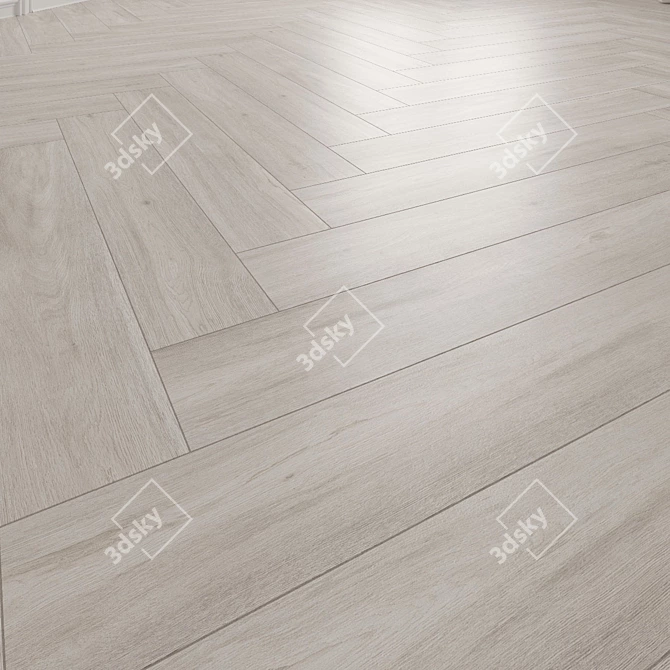 Madrid White Wood Texture Floor Tile 3D model image 7