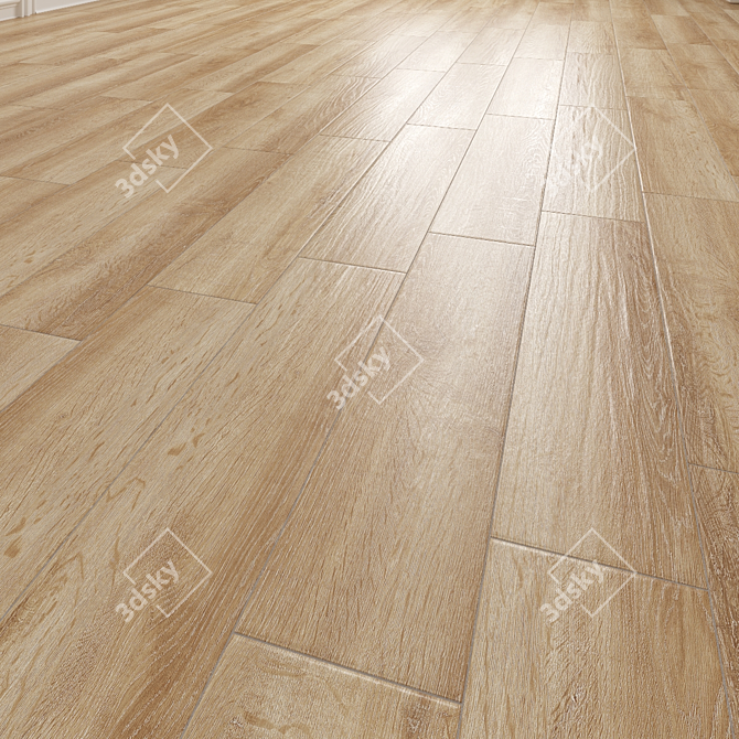 Sonoma Beige Wood Texture Floor Tile 3D model image 1