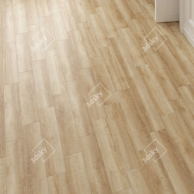 Sonoma Beige Wood Texture Floor Tile 3D model image 5